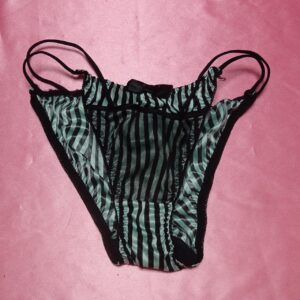 163☆エメフィール☆ツルツルショーツ☆Mサイズ☆黒グリーン☆ストライプ｜大人USEDインナー SELECT INNER MARKET