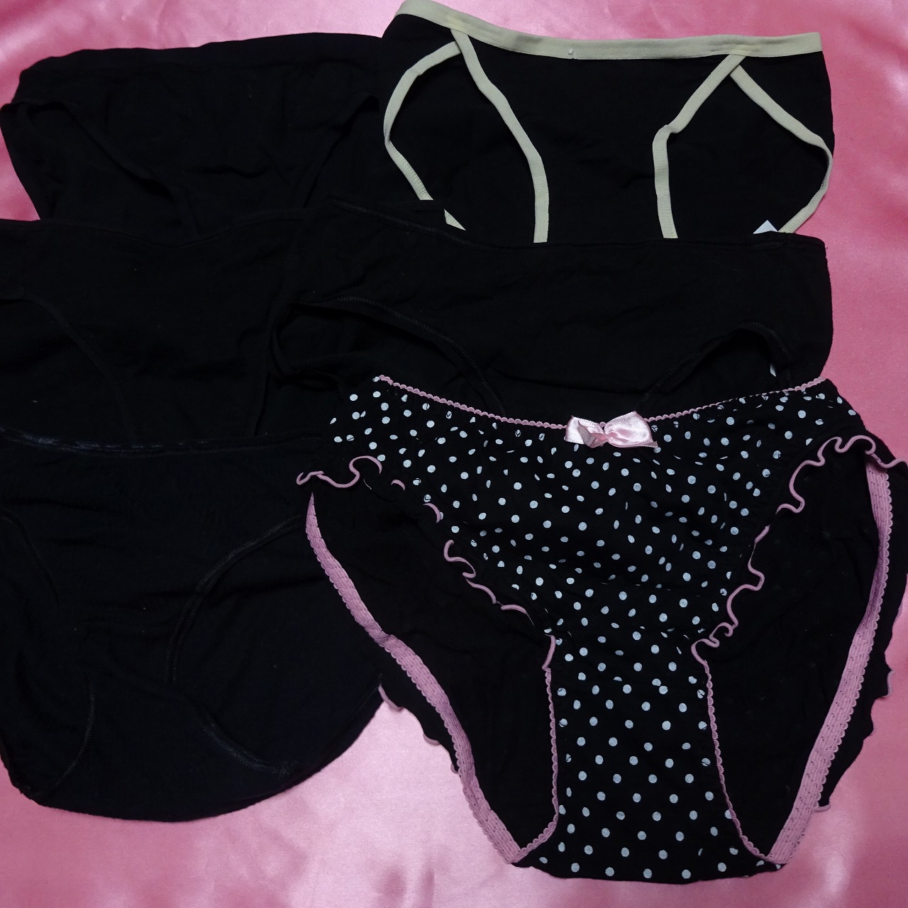 354☆黒☆ティーンズコットンショーツ☆6枚セット☆大人USEDインナー SELECT INNER MARKET