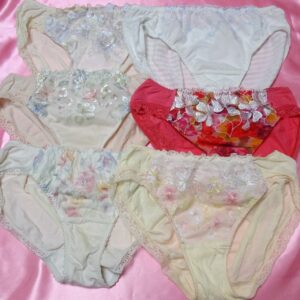 438 Wing/ウイング コットンショーツ 6枚セット 中古 大人用インナー 白・赤・花柄刺繍 販売