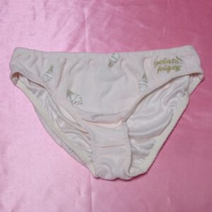 405 ジェラートピケ Fサイズ タオル地 ティーンズショーツ 中古 大人用インナー ピンク/アイス柄 刺繍ロゴ 限定1点 販売